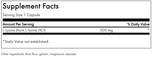 Free-Form Lysine 500 mg