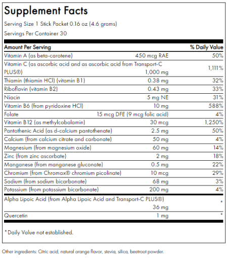 1,000 mg Energy C with Electrolytes featuring Transport-C PLUS Natural Orange Flavor