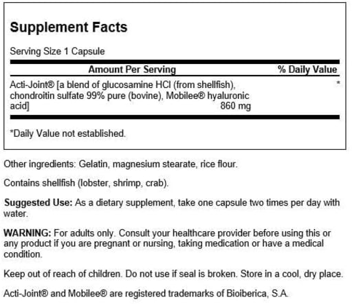 Acti-Joint Glucosamine, Chondroitin & Hyaluronic Acid 860 mg
