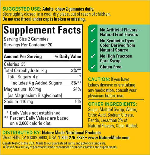 High Absorption Magnesium Glycinate Gummies