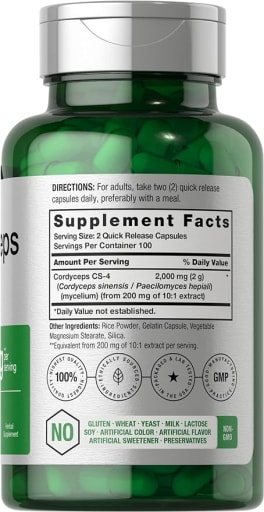 Cordyceps Mushroom Capsules 2000mg