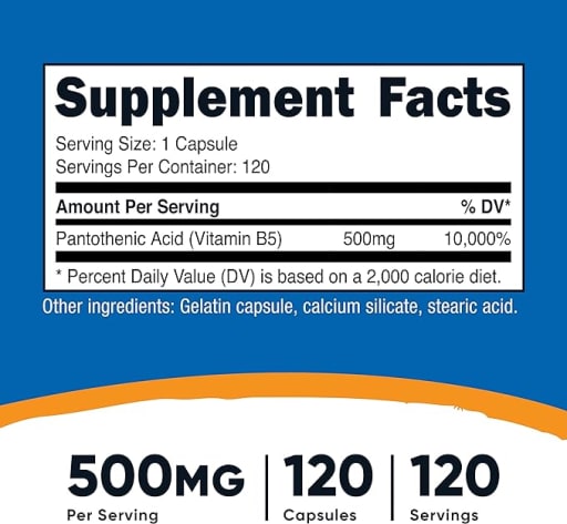 Pantothenic Acid 500mg