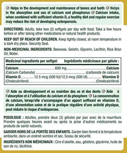 Calcium 1200mg Plus Vitamin D3 1000 IU