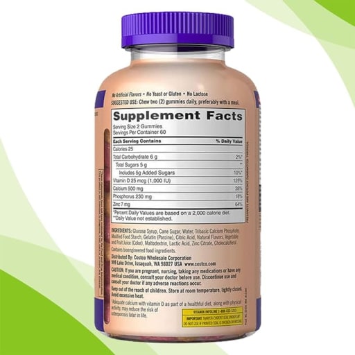 Calcium 500 mg with D3 Adult Gummies