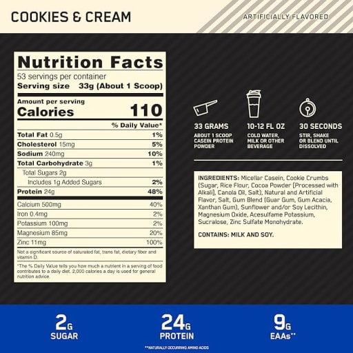 Gold Standard 100% Casein (Cookies And Cream)