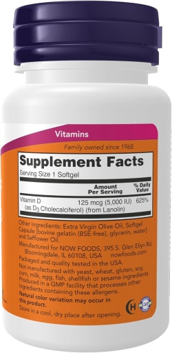 Vitamin D3 5000 IU Softgels