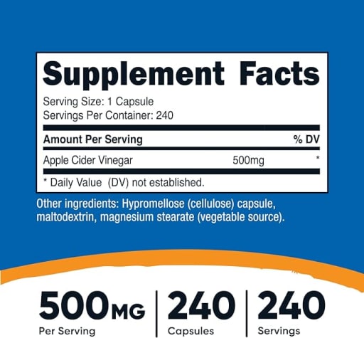 Apple Cider Vinegar 500 mg