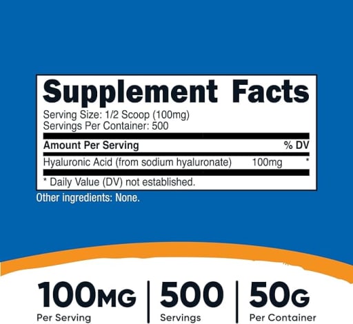 Hyaluronic Acid 100 mg Unflavored