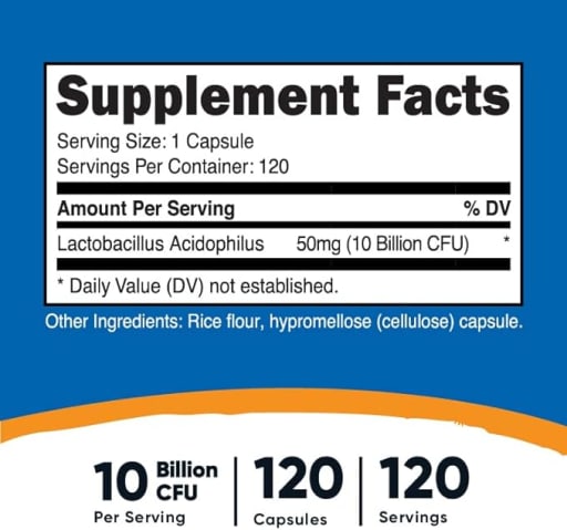 Lactobacillus Acidophilus 10 Billion CFU