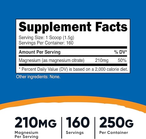 Magnesium Citrate 210 mg Unflavored