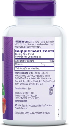 Melatonin 5 mg Fast Dissolve Strawberry Natural Flavor