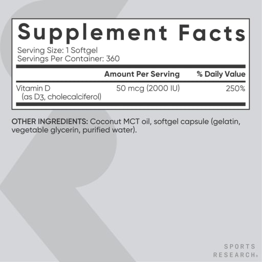 Vitamin D3 50 mcg (2000 IU)