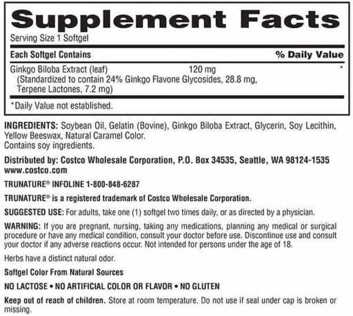 Ginkgo Biloba Standardized Herbal Extract