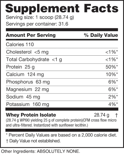 Whey Protein Isolate Powder (Raw Unflavored)