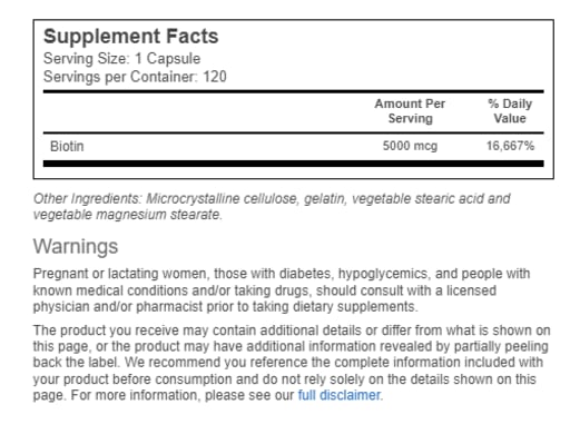 Biotin 5000 mcg