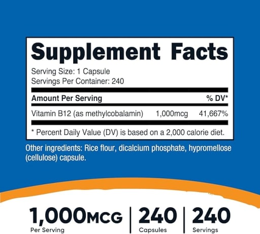 Vitamin B12 Methylcobalamin 1000 mcg