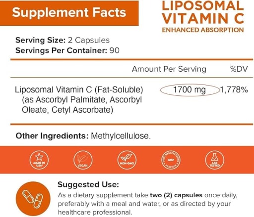 Liposomal Vitamin C 1700 mg