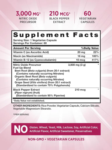 Nitric Oxide Max Beet Root + with Nitrates