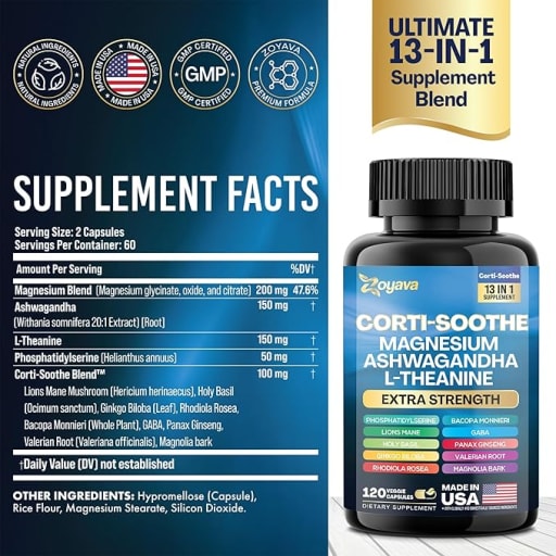 Corti-Soothe Magnesium Ashwagandha L-Theanine Extra Strength