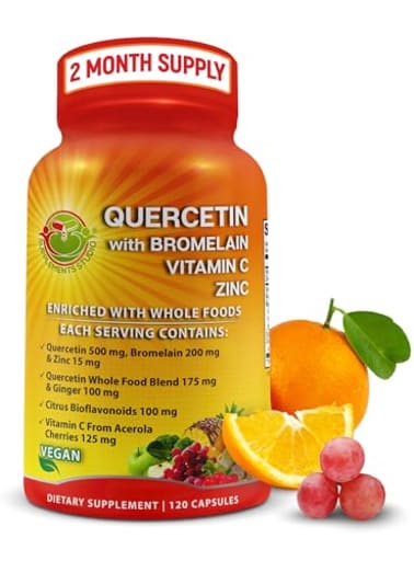 Quercetin with Bromelain, Zinc, Vitamin C & Whole Foods