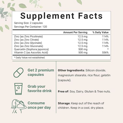 Zinc Quercetin Vitamin C Complex