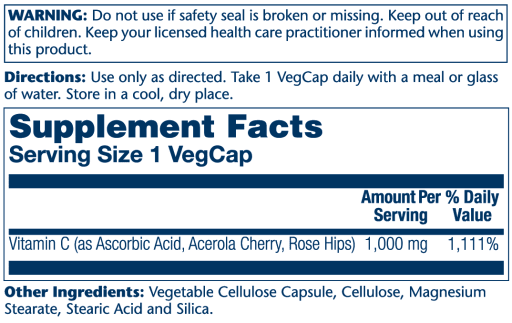 Timed Release Vitamin C with Rose Hips & Acerola 1000 mg