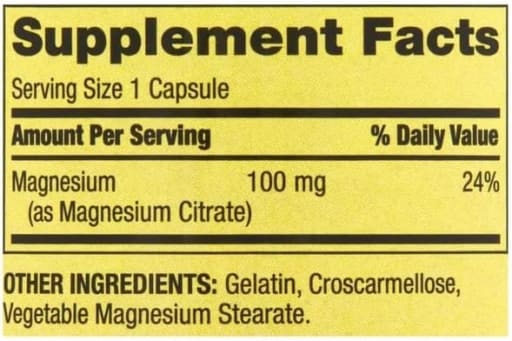 Rapid-Release Magnesium Citrate 100 mg