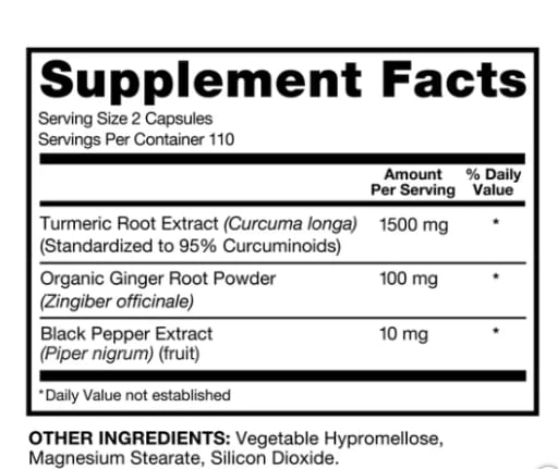Turmeric 95% Curcuminoids 1500mg