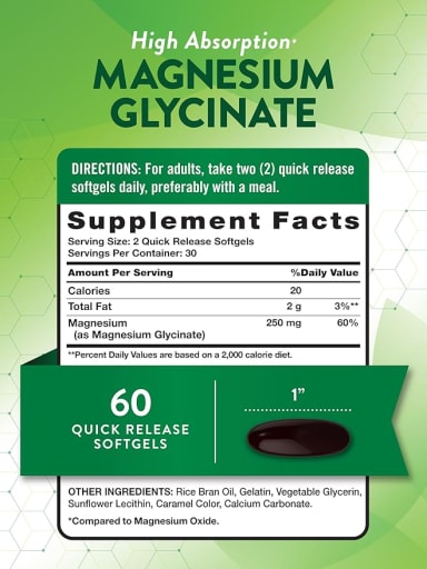 High Absorption Magnesium Glycinate 250 mg