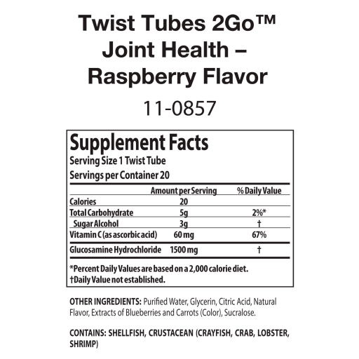 Joint Health Twist Tubes 2GO (Raspberry)