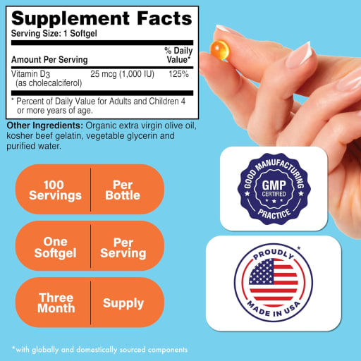 Vitamin D3 25 mcg (1000 IU)