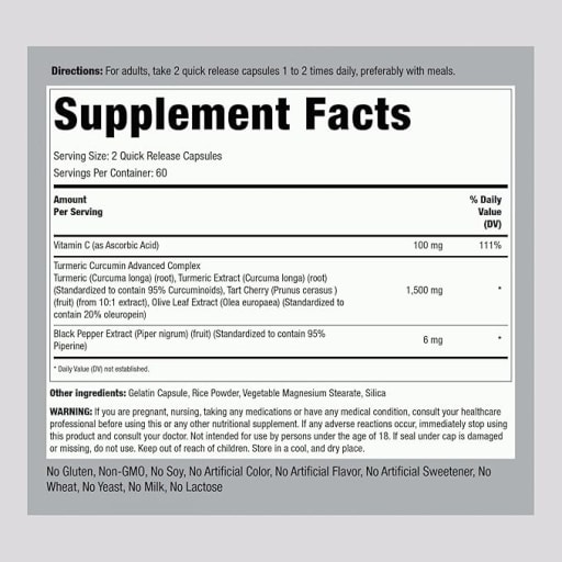 Standardized Turmeric Curcumin 1500 mg
