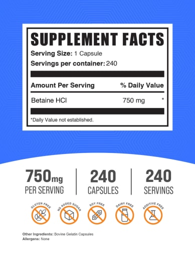 Betaine HCl 750 mg Capsules