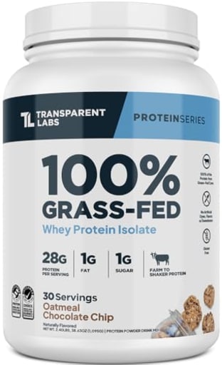 Grass-Fed Whey Protein Isolate Powder (Oatmeal Chocolate Chip)
