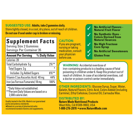Iron 18 mg with Vitamin C