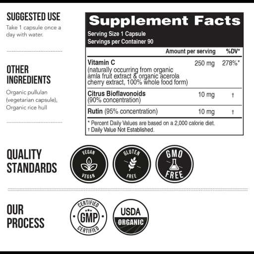 Plant-C Whole Food Vitamin C 250 MG