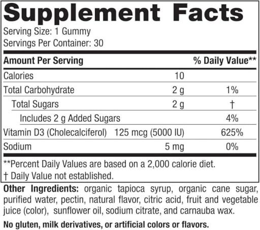Vitamin D3 5000 IU Gummies (Passion Fruit)
