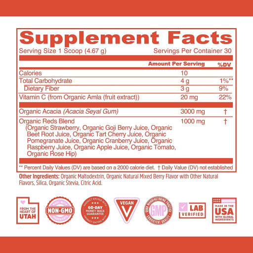 Organic Daily Reds Antioxidant Superfood Powder