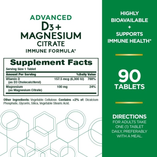 Advanced Vitamin D3 + Magnesium Citrate