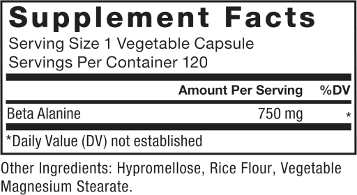Beta Alanine 750mg
