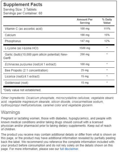 Lysine with Vitamin C & Echinacea