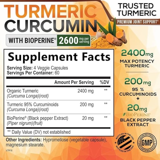 Turmeric Curcumin with BioPerine 2600 mg