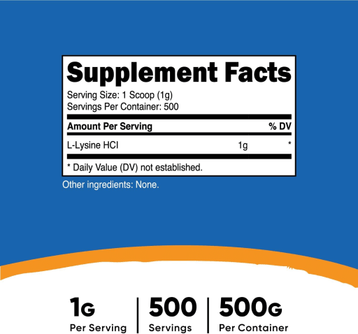L-Lysine 1 g Unflavored