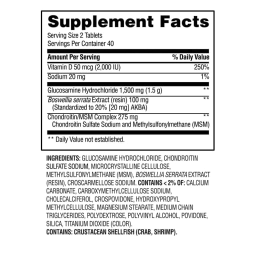 Triple Strength Glucosamine Chondroitin Plus Vitamin D