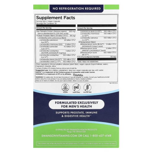 Men's Daily Probiotic + Prebiotics FOS