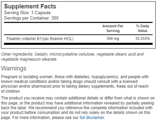 Vitamin B-1 500 mg