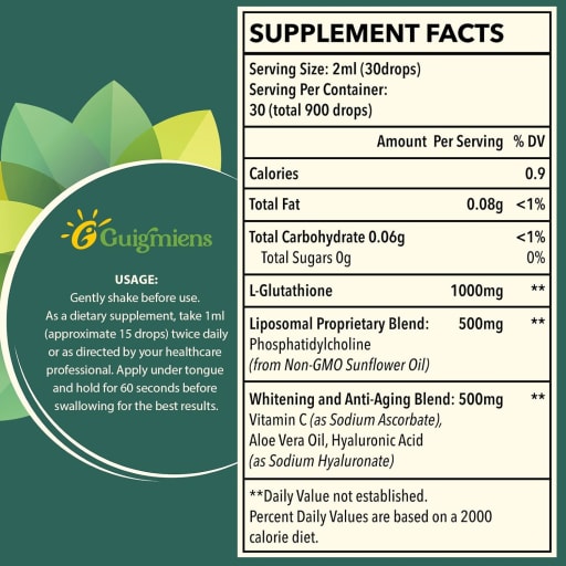 Guigmiens Liquid Liposomal Glutathione 1500 mg