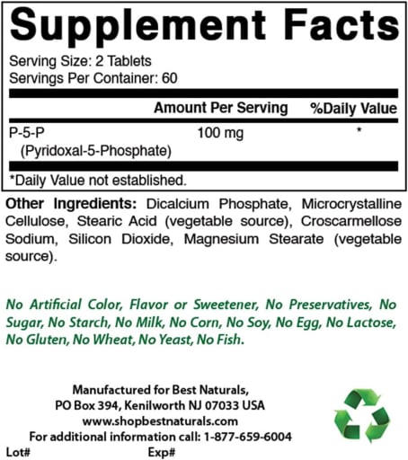 P-5-P Pyridoxal-5-Phosphate 100 mg