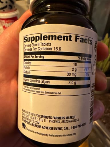 Organic Spirulina 500 mg