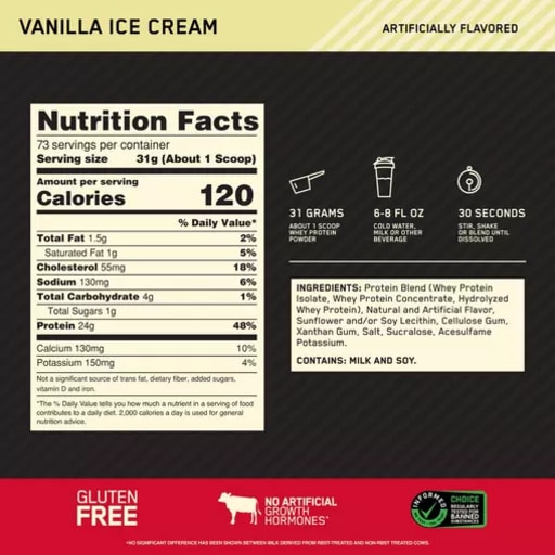 100% Whey Protein (Vanilla Ice Cream)